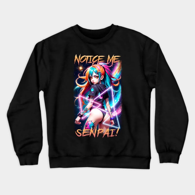 Notice me Senpai Crewneck Sweatshirt by KawaiiDread